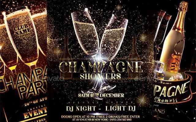 Champagne Party Flyer Bundle Free Download