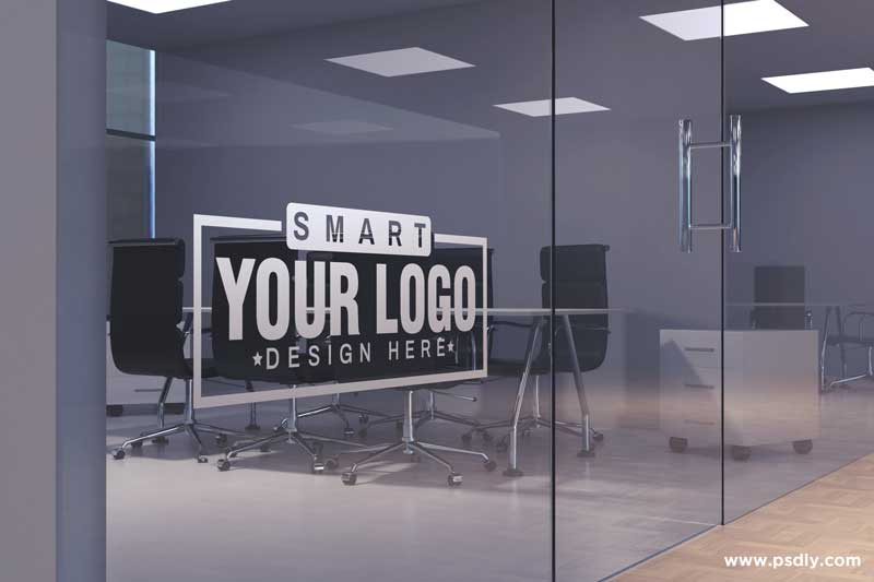 Download Office Glass Logo Mockup - Psdly
