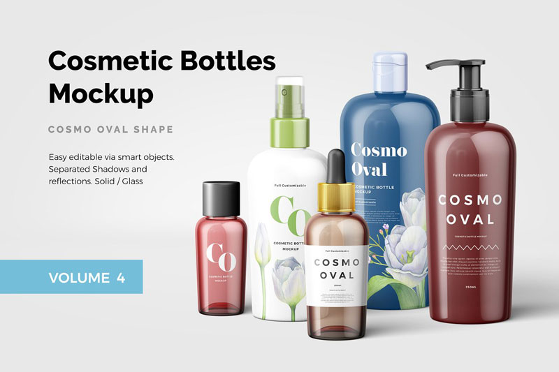 Cosmetic Bottles Mockup