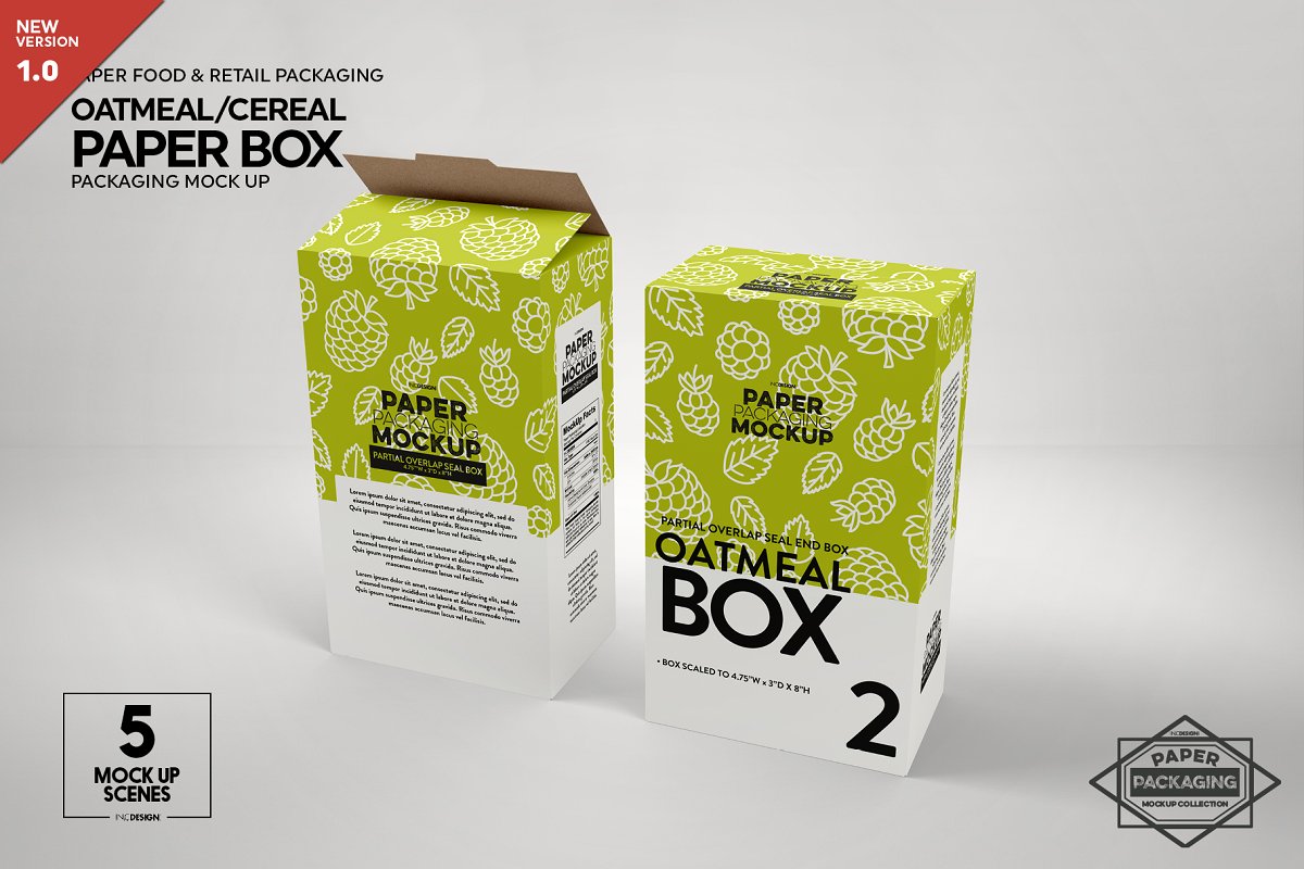 Download Paper Cereal Box Packaging Mockup 4347678 - Free PSD ...