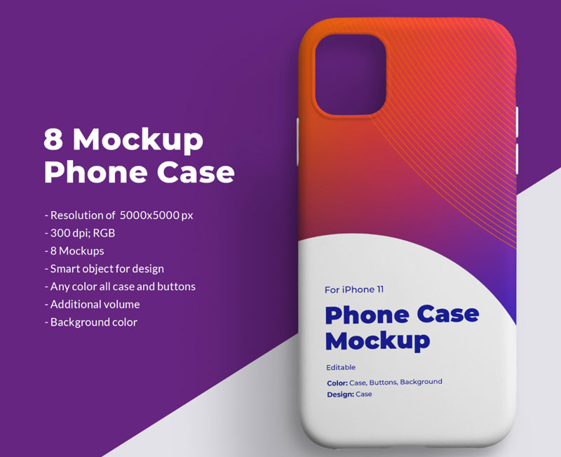 8 Mockups Case for iPhone 11