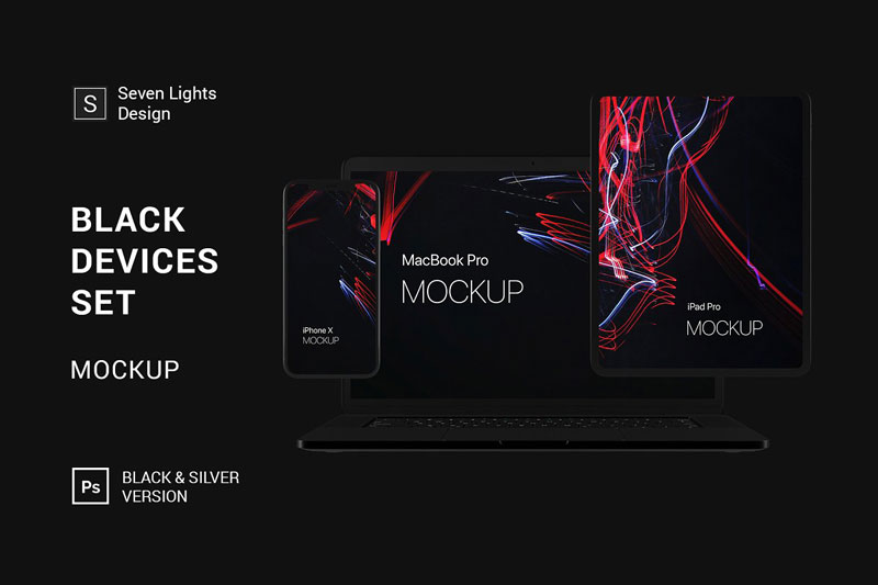 Black Devices Mockup Set 3662295