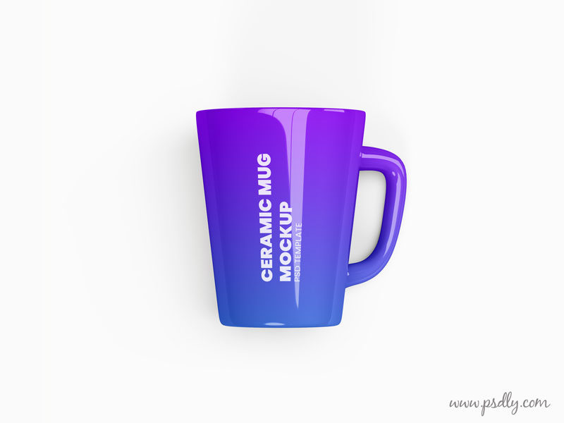 Ceramic mug top view Premium Psd
