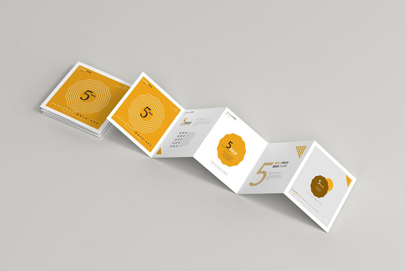 5-Fold Square Brochure Mockups 4749557
