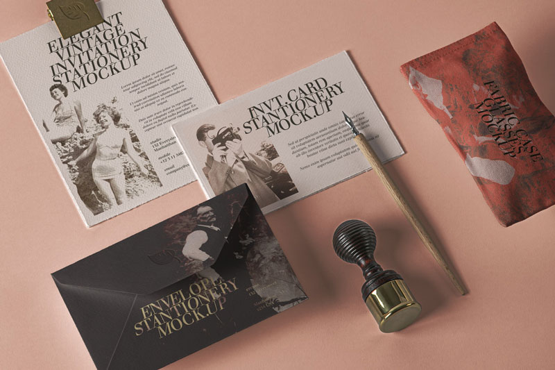 Elegant Psd Invitation Stationery Mockup