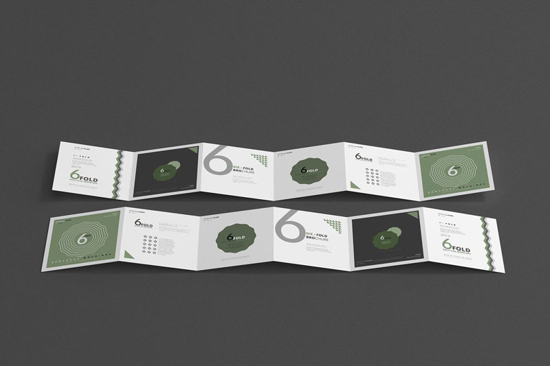 Six Fold Square Brochure Mockups 4718114