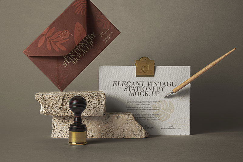 Vintage Invitation PSD Mockup