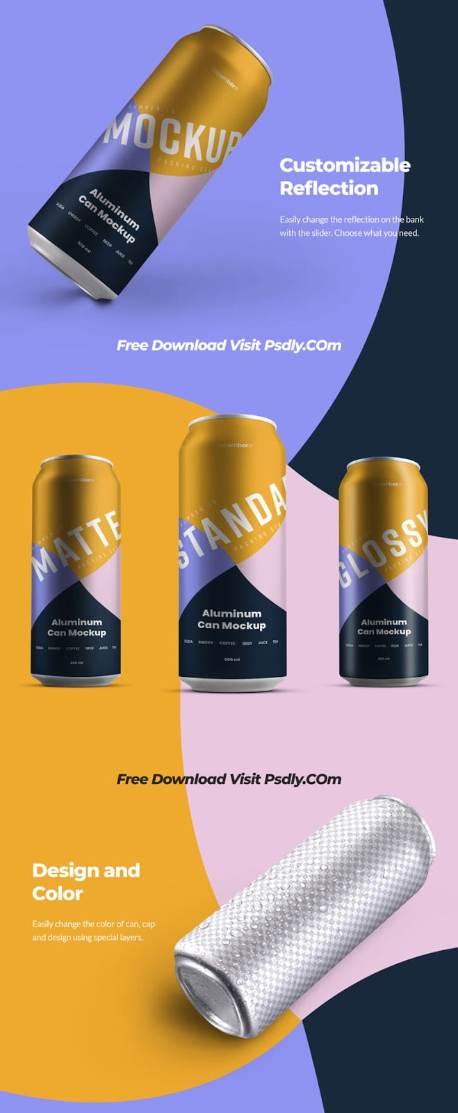 Download FREE 10 Mockup Aluminium Can 500 Ml With Water Drops ( ͡ ...
