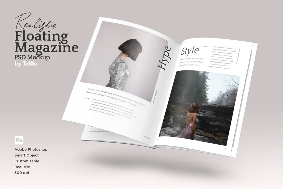 Magazine Mockup V01 Floating