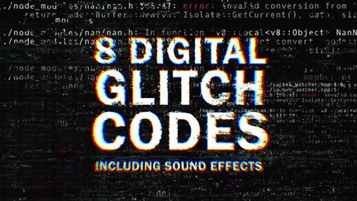 Videohive 8 Digital Glitch Codes 26375434