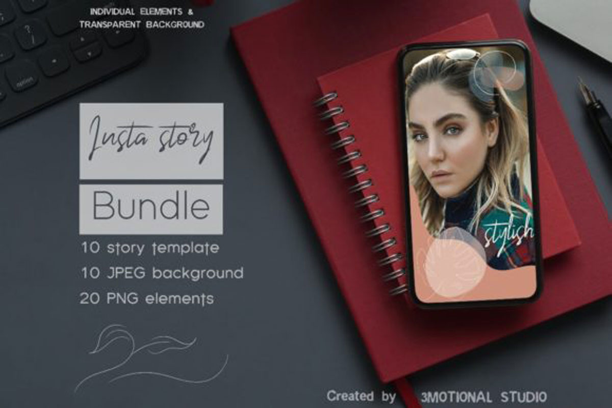 Viola Instagram Story Bundle PSD Mockup 4566894