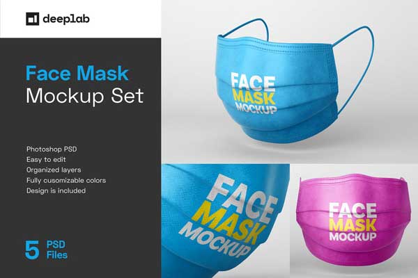 Face Mask Mockup Set Respirator 5445447