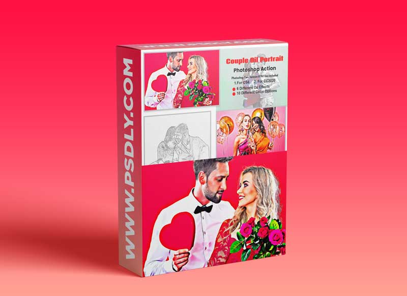 CreativeMarket - Couple Oil Portrait Photoshop Action 5871930