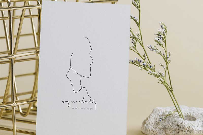 Blank card mockup on beige background