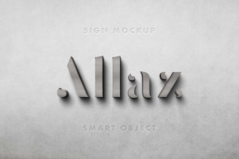 Stone 3D Sign Mockup