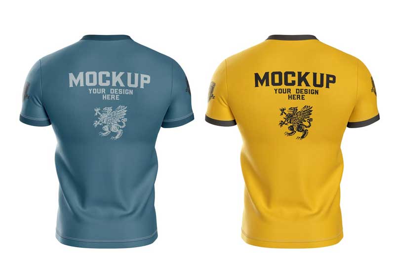 Men’s Sports T-shirt Mockup. Back Side