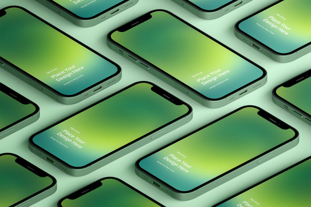 iPhone 12 mini isometric Mockup