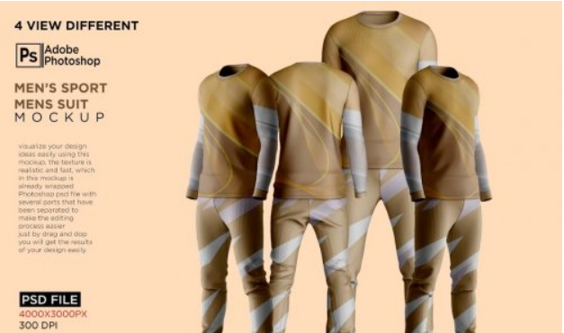 CreativeMarket - Sport Mens Suit Long Sleeve Mockup 7236305