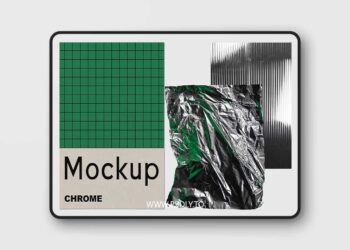 CreativeMarket - CHROME - Foil Stationary Mockup - 3386783