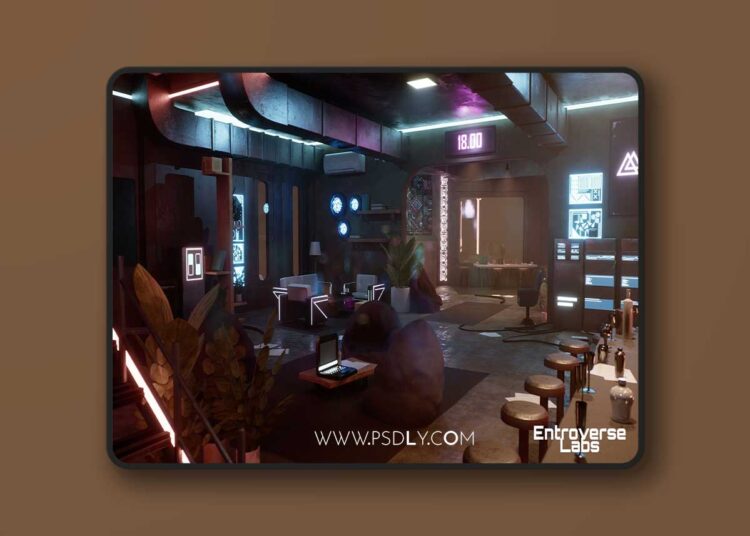 Cyberpunk Apartment Interior Environment (5.7) 1 Cyberpunk Apartment Interior Environment (5.7)