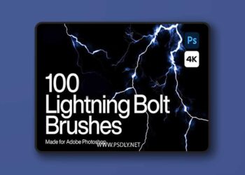 100 Lightning Bolt Photoshop Brushes