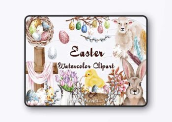 Easter Watercolor Clipart PNG