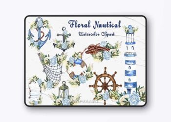 Floral Nautical Clipart PNG